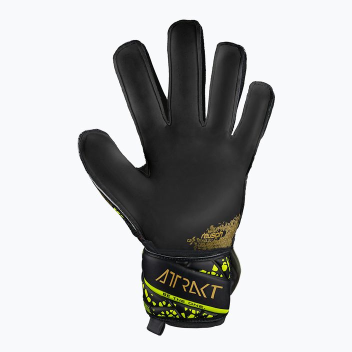 Воротарські рукавиці Reusch Attrakt Infinity Finger Support чорні/золоті/жовті/чорні 3