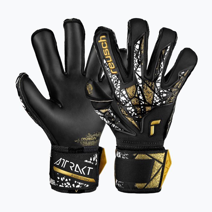 Воротарські рукавиці Reusch Attrakt Gold X Evolution Cut Finger Support чорні/золоті/білі/чорні