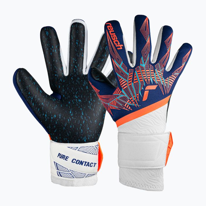 Дитячі воротарські рукавиці Reusch Pure Contact Fusion Junior преміум сині/електричний оранжевий/чорні