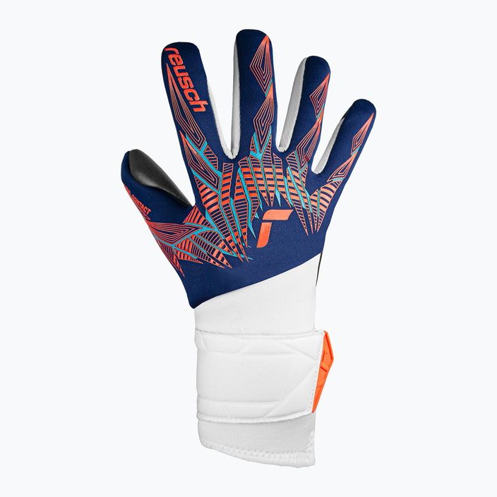 Дитячі воротарські рукавиці Reusch Pure Contact Silver Junior преміум сині/електричний оранжевий/чорні 2