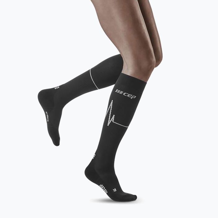 Компресійні шкарпетки для бігу жіночі CEP Heartbeat чорні WP20KC3 4