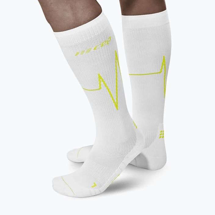 Компресійні шкарпетки для бігу чоловічі CEP Heartbeat білі WP30PC2 6