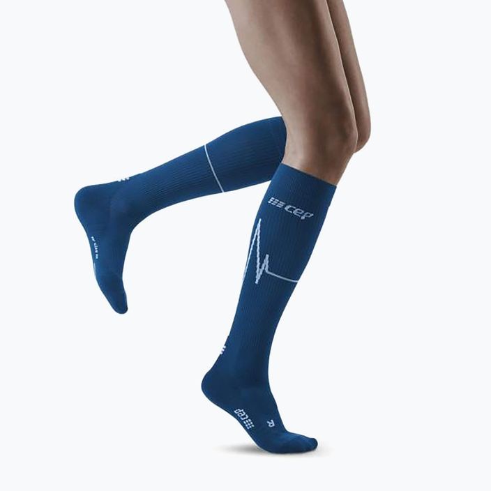 Компресійні шкарпетки для бігу жіночі CEP Heartbeat блакитні WP20NC2 4