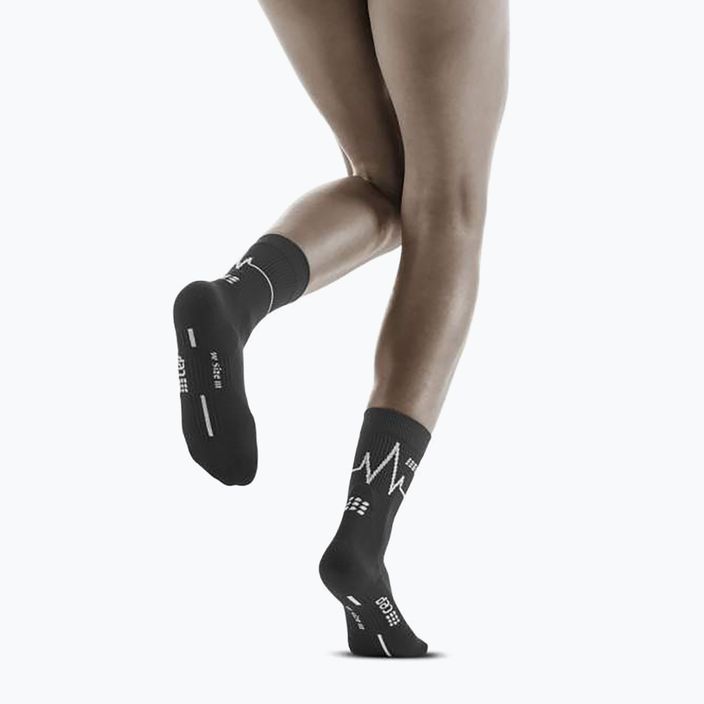 Компресійні шкарпетки для бігу жіночі CEP Heartbeat чорні WP2CKC2 5