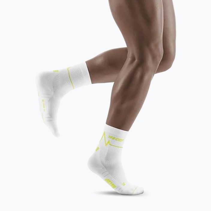 Компресійні шкарпетки для бігу чоловічі CEP Heartbeat білі WP3CPC2 4