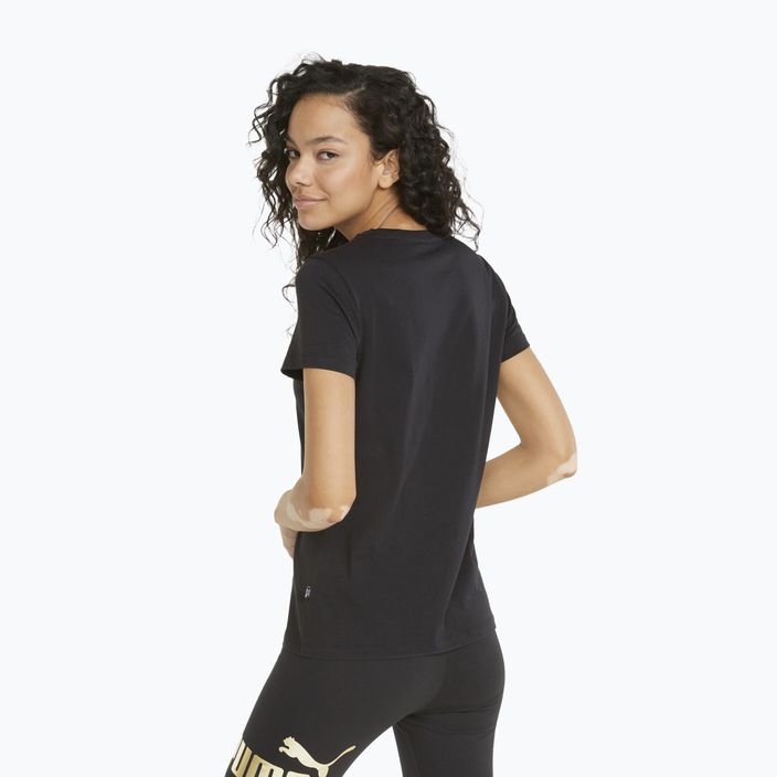 Футболка  жіноча PUMA ESS+ Metallic Logo Tee puma black/gold foll 3