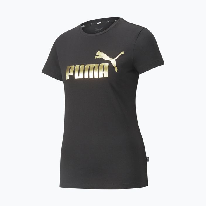 Футболка  жіноча PUMA ESS+ Metallic Logo Tee puma black/gold foll 4