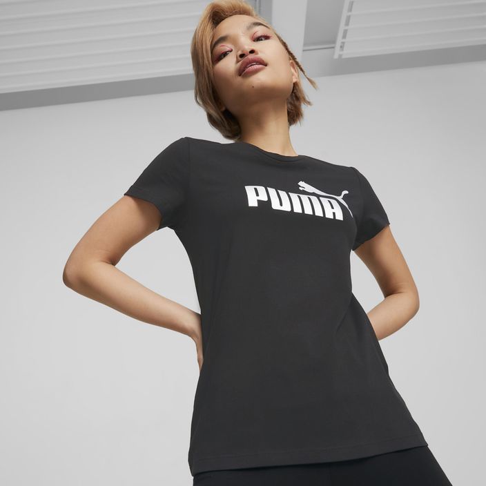 Футболка  жіноча PUMA ESS+ Metallic Logo Tee puma black/silver metallic 3