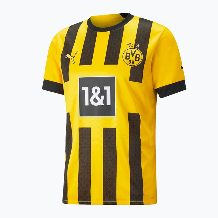 Футболка футбольна чоловіча PUMA Bvb Home Jersey Replica Sponsor жовто-чорна 765883 01 7