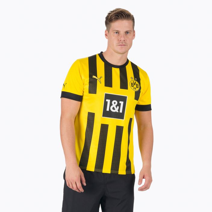 Футболка футбольна чоловіча PUMA Bvb Home Jersey Replica Sponsor жовто-чорна 765883 01