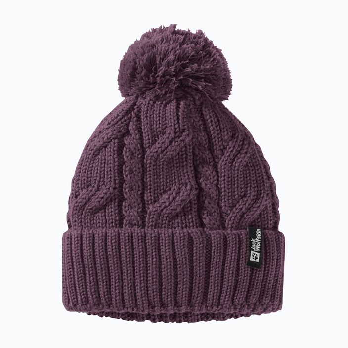 Шапка зимова Jack Wolfskin Pompom midnight plum