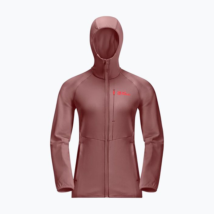 Кофта флісова жіноча Jack Wolfskin Kolbenberg Hooded Fz mineral red 2