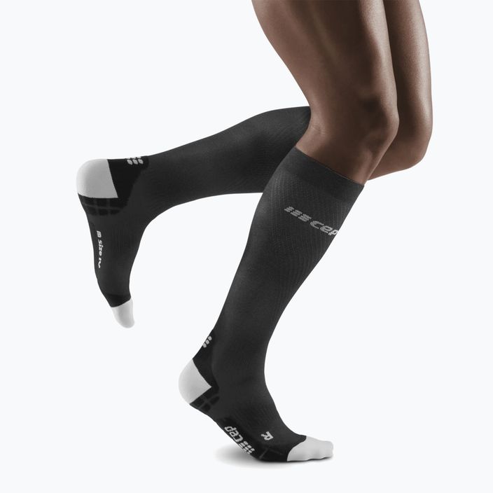 Шкарпетки компресійні бігові чоловічі CEP Ultralight black/light grey 4