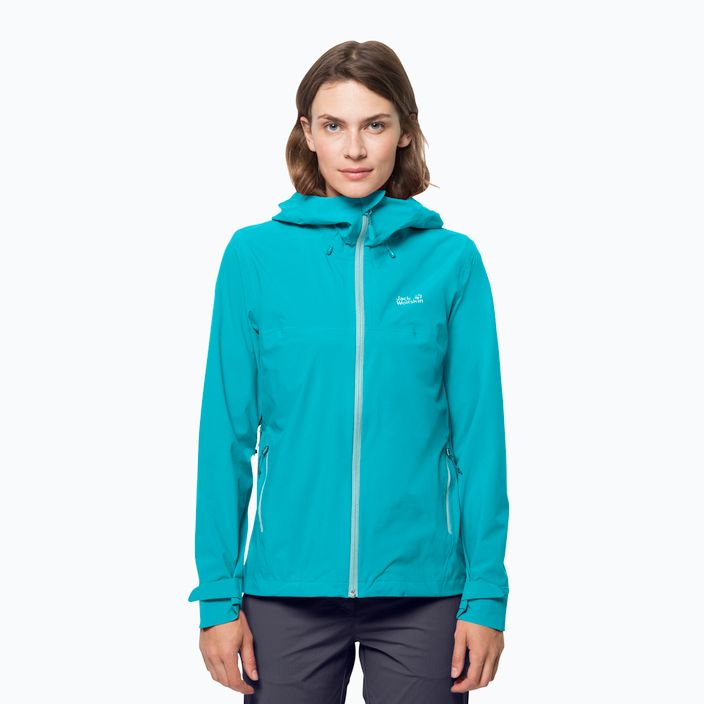 Куртка хардшел жіноча Jack Wolfskin Highest Peak 2.5L блакитна 1115111_1621