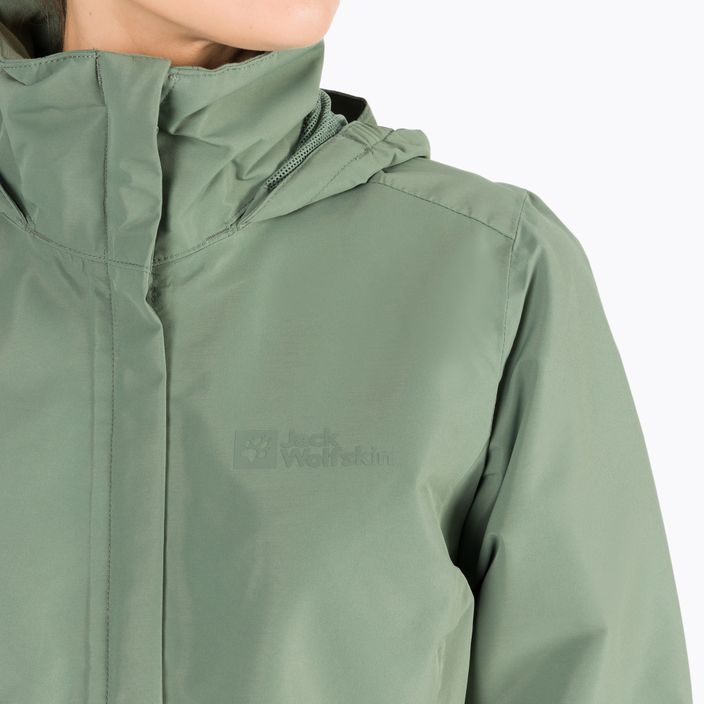 Куртка дощовик жіноча Jack Wolfskin Stormy Point 2L зелена 1111202_4311 5