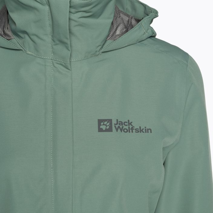 Куртка дощовик жіноча Jack Wolfskin Stormy Point 2L зелена 1111202 8