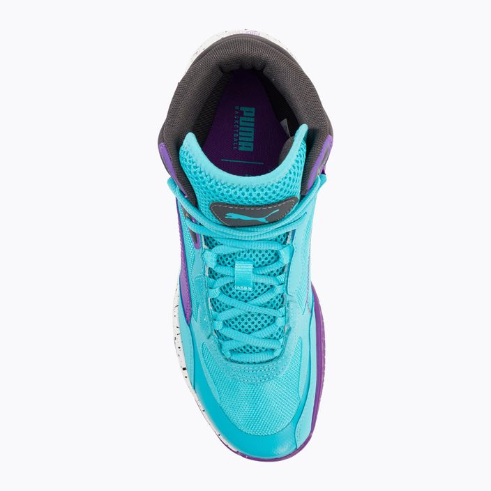 Кросівки для баскетболу чоловічі PUMA Playmaker Pro Mid purple glimmer/bright aqua/strong gray/white 6