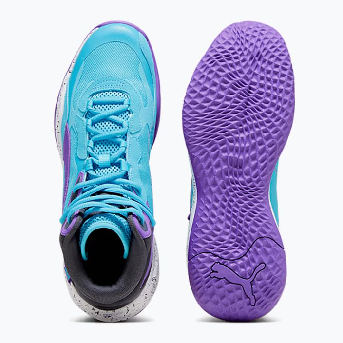 Кросівки для баскетболу чоловічі PUMA Playmaker Pro Mid purple glimmer/bright aqua/strong gray/white 12