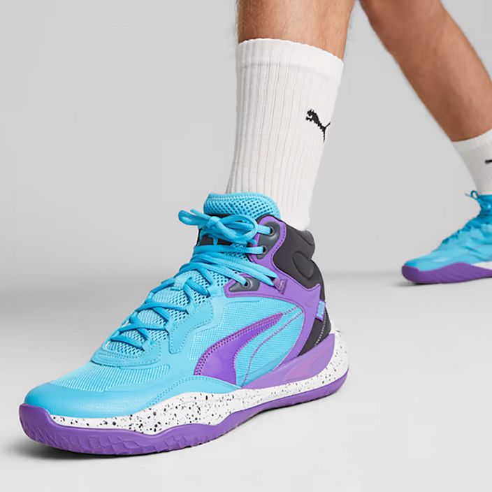 Кросівки для баскетболу чоловічі PUMA Playmaker Pro Mid purple glimmer/bright aqua/strong gray/white 13