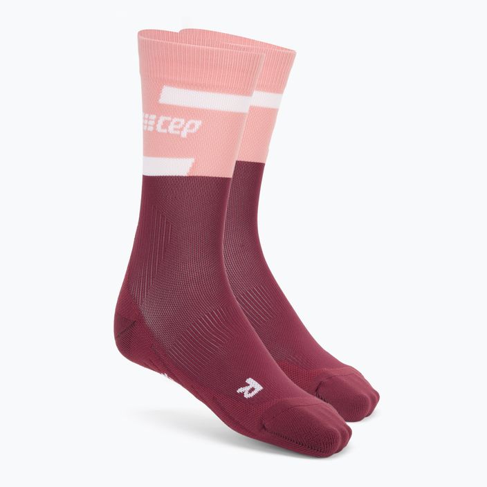 Шкарпетки компресійні бігові жіночі CEP 4.0 Mid Cut rose/dark red