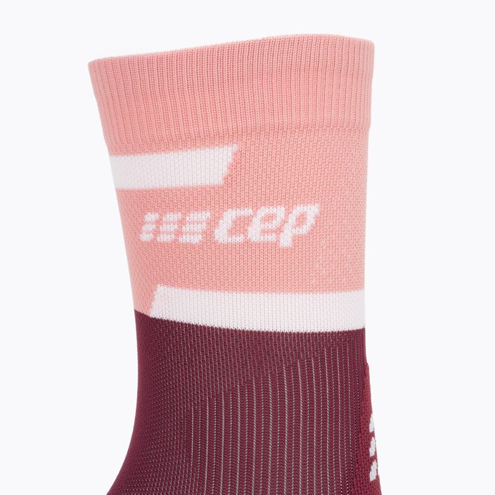 Шкарпетки компресійні бігові жіночі CEP 4.0 Mid Cut rose/dark red 3