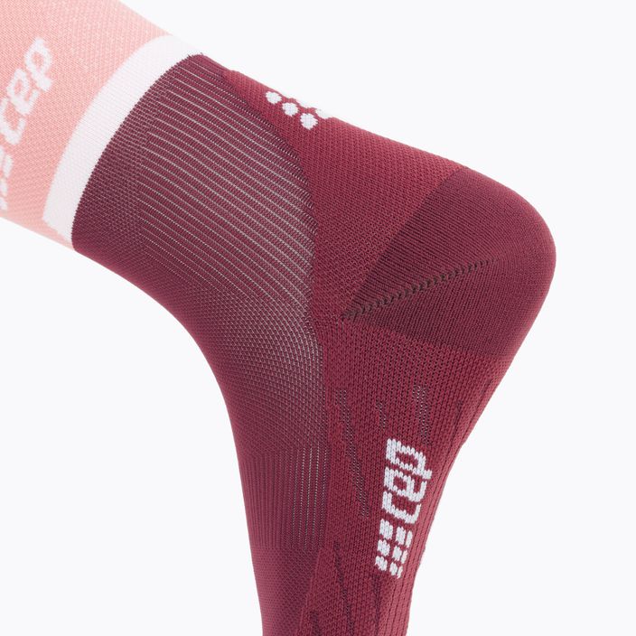 Шкарпетки компресійні бігові жіночі CEP 4.0 Mid Cut rose/dark red 4