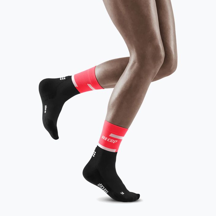 Шкарпетки компресійні бігові жіночі CEP 4.0 Mid Cut pink/black 5