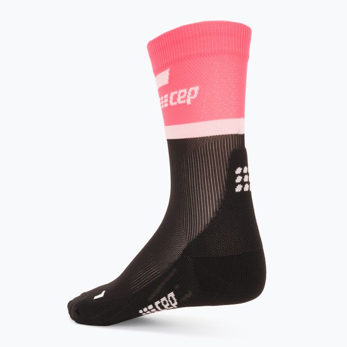 Шкарпетки компресійні бігові жіночі CEP 4.0 Mid Cut pink/black 2