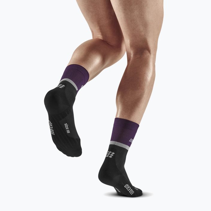 Шкарпетки компресійні бігові чоловічі CEP 4.0 Mid Cut violet/black 6