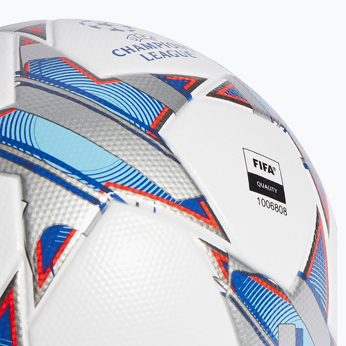 Футбольний м'яч adidas UCL League 23/24 білий/сріблястий металік/яскраво-блакитний розмір 5 3