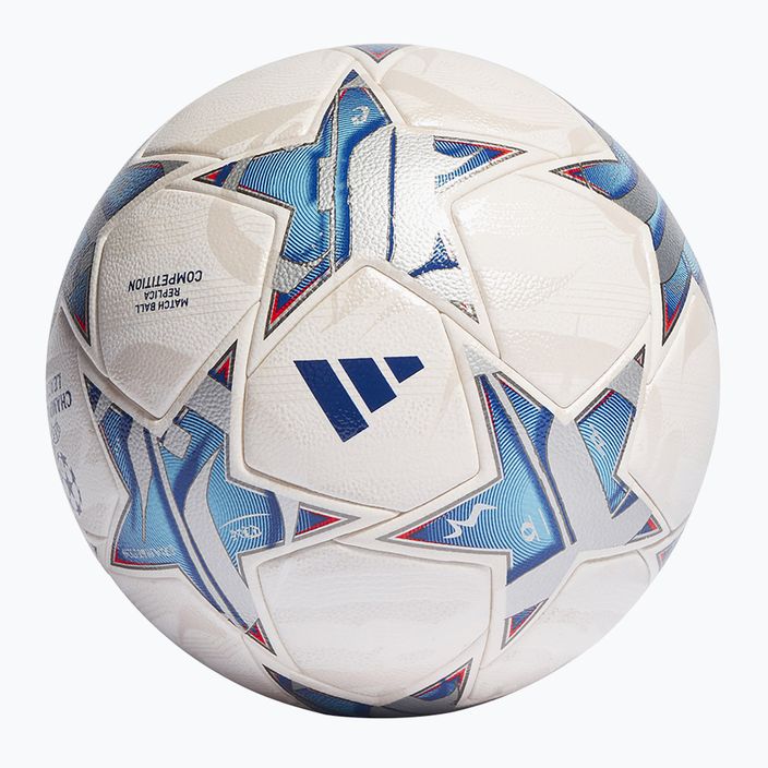 Футбольні м'ячі adidas UCL Competition 23/24 білі/сріблястий металік/яскраво-блакитні/роял, розмір 5 2