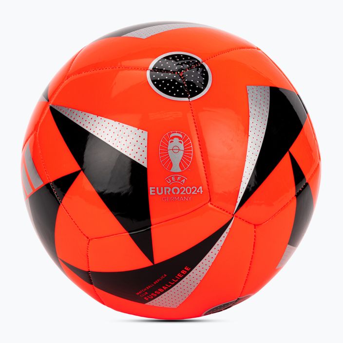 Футбольний м'яч adidas Fussballiebe Club Euro 2024 сонячний червоний/чорний/сріблястий металік, розмір 4