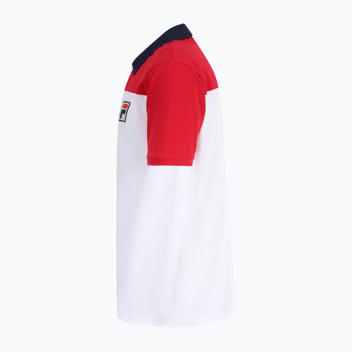 Чоловіча футболка-поло FILA Lianshan Blocked яскраво-білий-справжній червоний 7