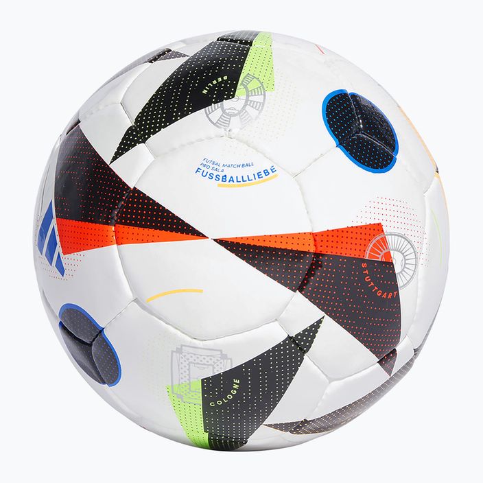 М'яч футбольний adidas Fussballliebe Pro Sala Euro 2024 white/black/glow blue розмір 4 2