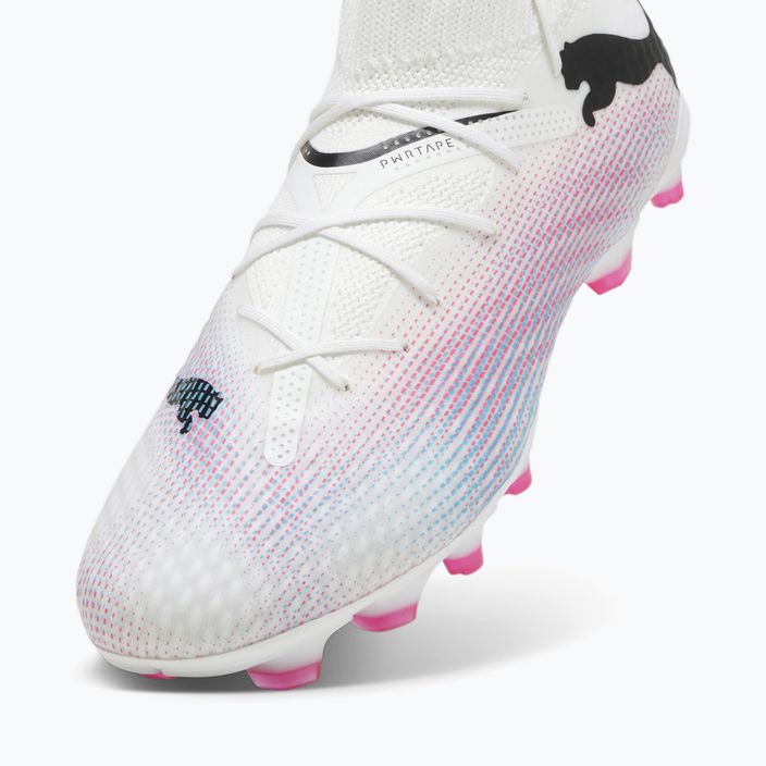 PUMA Future 7 Pro FG/AG футбольні бутси пума білі / пума чорні / отруйно-рожеві 12
