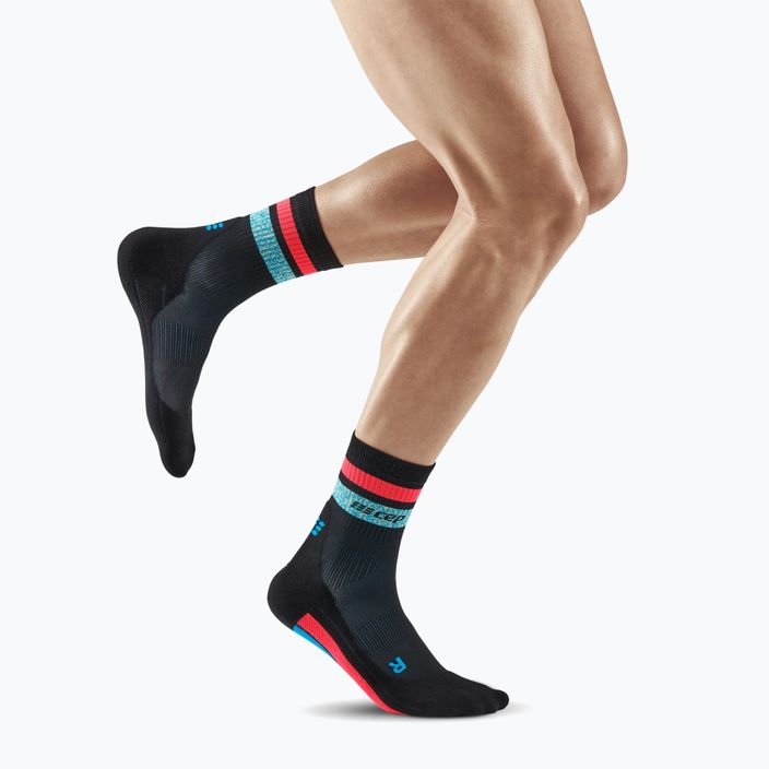Шкарпетки компресійні бігові чоловічі CEP Miami Vibes 80's black/blue/pink 2