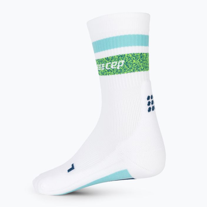 Шкарпетки компресійні бігові чоловічі CEP Miami Vibes 80's white/green aqua 4