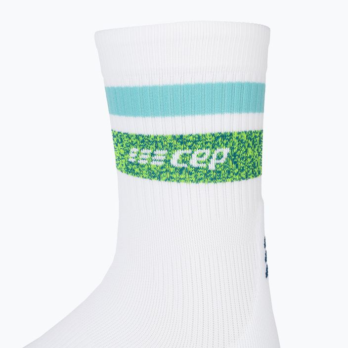 Шкарпетки компресійні бігові чоловічі CEP Miami Vibes 80's white/green aqua 5