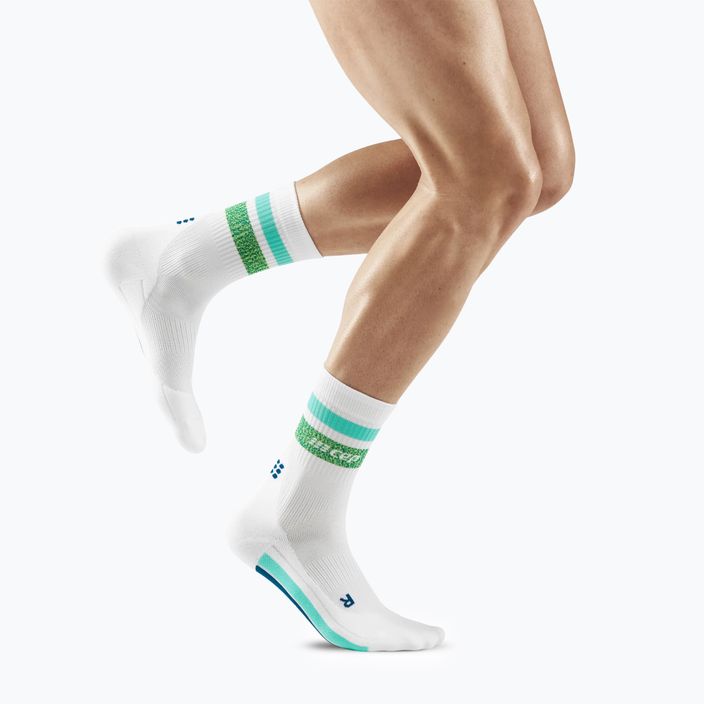 Шкарпетки компресійні бігові чоловічі CEP Miami Vibes 80's white/green aqua 2