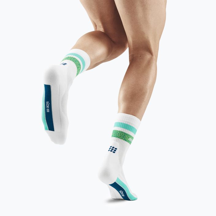 Шкарпетки компресійні бігові чоловічі CEP Miami Vibes 80's white/green aqua 3