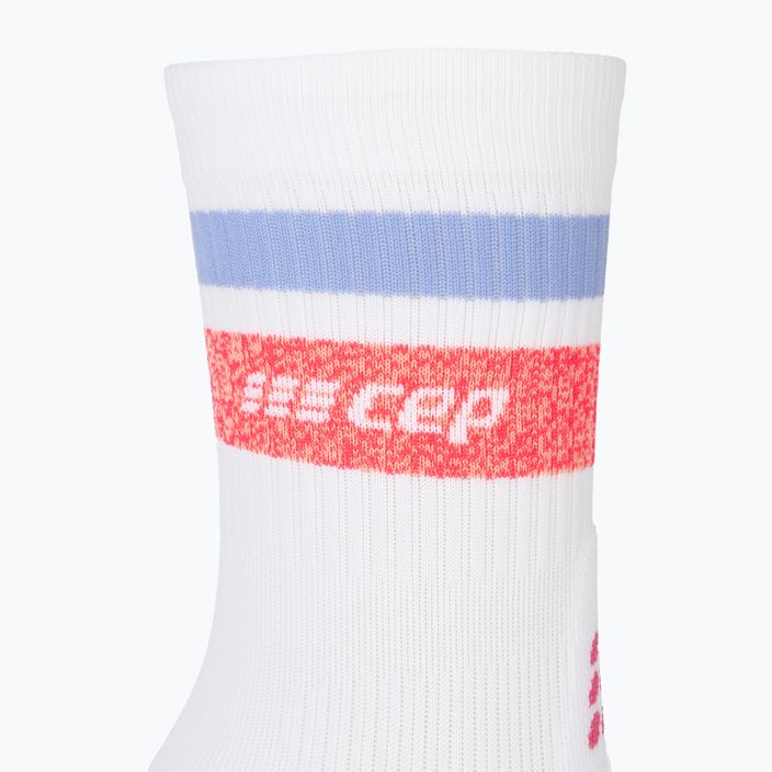 Шкарпетки компресійні бігові чоловічі CEP Miami Vibes 80's white/pink sky 5
