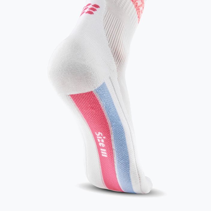 Шкарпетки компресійні бігові чоловічі CEP Miami Vibes 80's white/pink sky 6