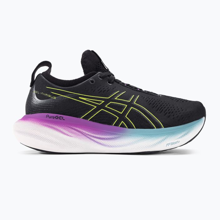 Жіночі бігові кросівки ASICS Gel-Nimbus 25 чорні/світло-жовті 2
