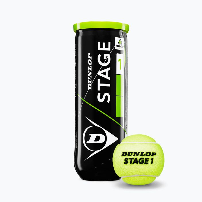 Тенісні м'ячі дитячі Dunlop Stage 1 3 шт. зелені 601338