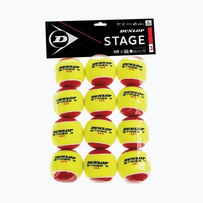 Тенісні м'ячі дитячі Dunlop Stage 3 12 шт. червоно-жовті 601344