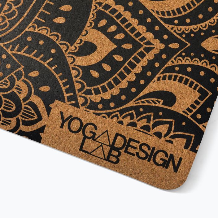 Килимок для йоги  Yoga Design Lab Cork 3,5 мм коричневий  Mandala Black 3