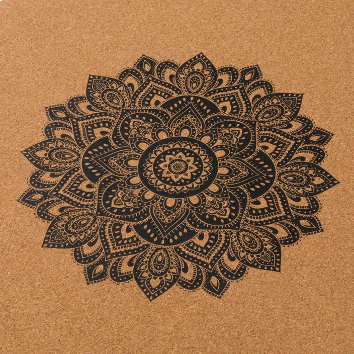 Килимок для йоги  Yoga Design Lab Cork 3,5 мм коричневий  Mandala Black 4
