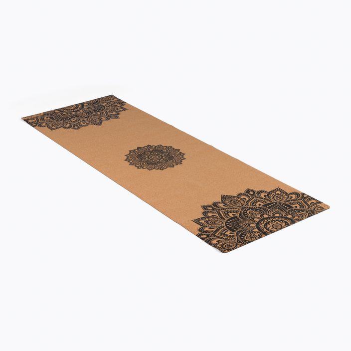 Килимок для йоги (для подорожей)  Yoga Design Lab Cork 1,5 мм коричневий  Mandala Black