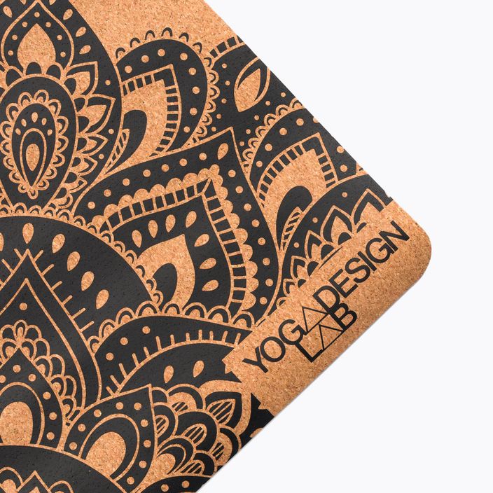 Килимок для йоги (для подорожей)  Yoga Design Lab Cork 1,5 мм коричневий  Mandala Black 3