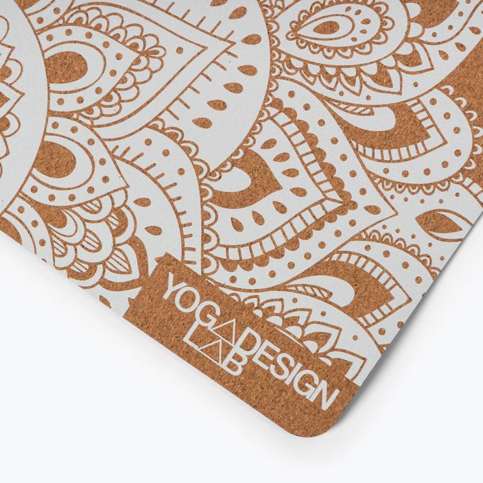Килимок для йоги  Yoga Design Lab Cork 5,5 мм коричневий  Mandala White 3